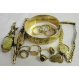 A quantity of watches to inc gold examples; together with cufflinks,