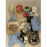 A quantity of ceramics to inc crested ware, glass, childrens' money boxes,