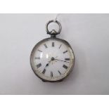 A silver ladies pocket watch,