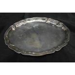 A German 830 silver oval tray: approx weight 9.