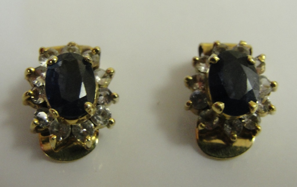 A pair of 14k sapphire earrings from Berawula,