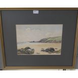 A 19th/20th century watercolour depicting a coastal scene,