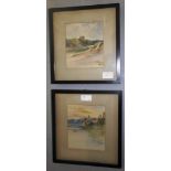 John Blair (Scottish 1850 - 1934): A pair of watercolours, 'Norham' & 'Coldstream', each signed,