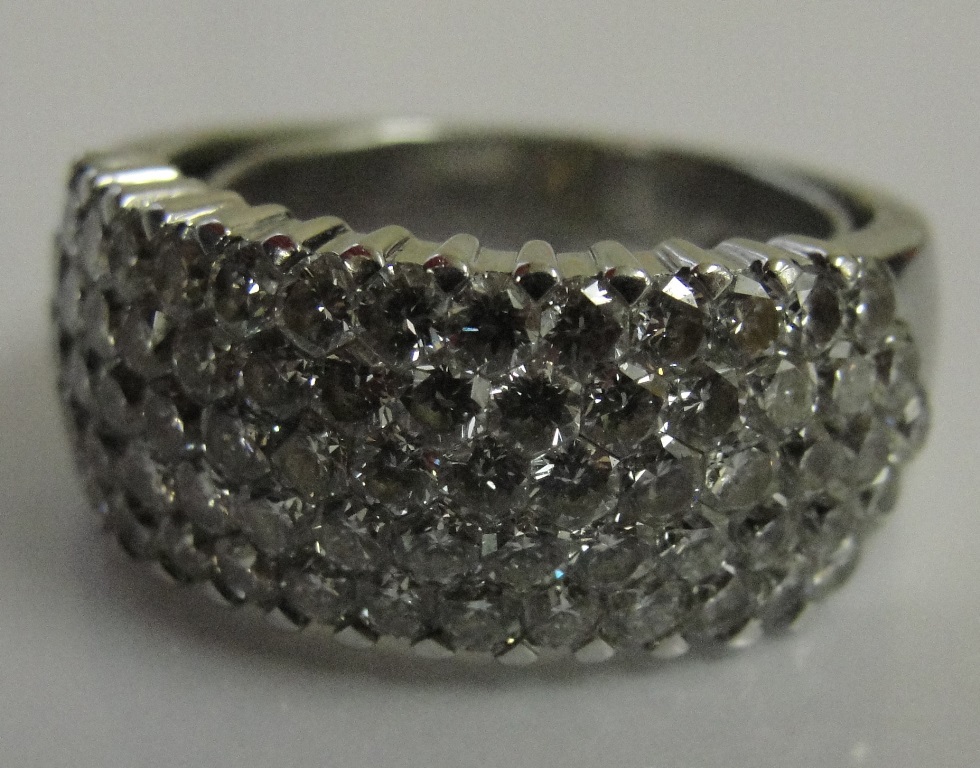 A Jacques Bapichella 18ct hexagonal diamond set dress ring: cased total ct weight 2ct