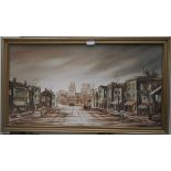 George Clarke (20th century): street scene, oil on board, signed lower right,