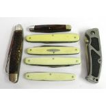 Seven penknives to inc four ivory handled examples