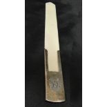 An ivory and silver page turner by the Goldsmith & Silversmith Co London 1913: 'TGW' monogrammed to