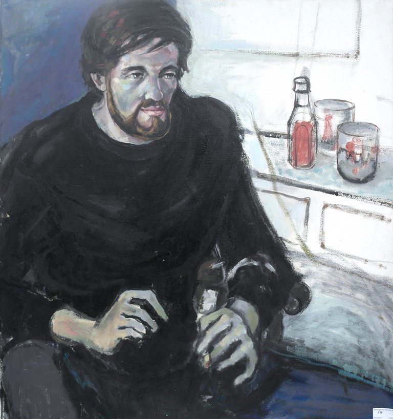 Sonia Handford (1925-2010): Portrait of a man, oil on canvas, 75 x 71 cm.