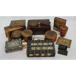 A quantity of 19th century boxes containing Mauchlinware,
