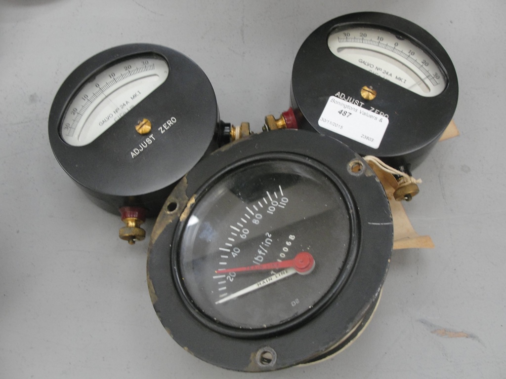 Three World War II era train gauges