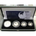 Britannia Collection 2005 silver proof four coin set in presentation box