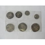 A quantity of hammered coins to inc a Roman Long cross penny and half crowns