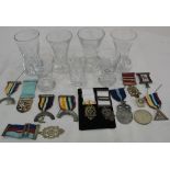 A quantity of Masonic silver medals and firing glasses