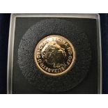 Uncirculated 2012 Jubilee design gold sovereign. With certificate. In plastic case.