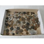 A quantity of World and GB coins to inc 18th C copper and tokens,