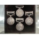 Four cased Victorian medals to inc;LSGC Corpl J Hazelwood, I.G.S.