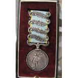 Cased Crimea Medal & Four bars ,Sebastopol,Inkerman,Balaklava & Alma Named to Pte J.