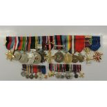 Poignant WWII medal group of 14 medals and corresponding miniatures to CFM(craftsman)B.A.R. Lee R.E.