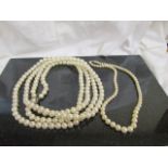 Two sets of pearl necklaces,