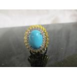 18ct Turquoise frill dress ring