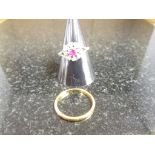 A 22ct ring and a 9ct dress ring