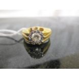 A gentleman's 18ct diamond set ring: diamond approx .