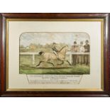 A framed Trotting Pony print dated 1876, image size 32cm x 44cm
