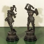 A pair of spelter figures