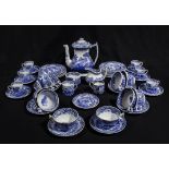 A quantity of Spode blue and white transfer printed part tea and coffee sets