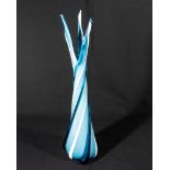 A large Murano blue and white glass vase, 46cm tall