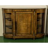 A Victorian inlaid walnut credenza with ormolu mounts.