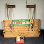 A John Jaques & Son Ltd croquet set in original wooden case, complete