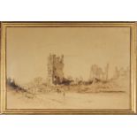 Frederick G Farrell, Glasgow war artist. Grand Place Ypres. 29cm x 44cm