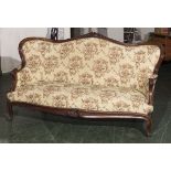 A French Victorian period couch on cabriole legs