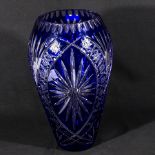 A large Venetian blue glass vase, 35cm tall