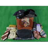 A collection of hats, ties and other vintage items