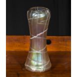 An iridescent glass vase, 27cm tall