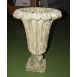 Reconstituted stone tulip shaped garden urn