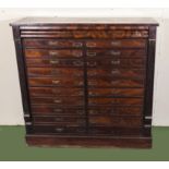 A Victorian museum multi drawer chest. Drawers have glass display tops.