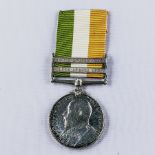 King South Africa medal with 2 bars 1901/02 awarded to Lt N G P DeC Tronson 1st Battalion