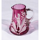 Mary Gregory ruby glass jug