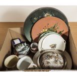 A box of china and other items