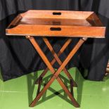 A Georgian mahogany butlers tray and stand