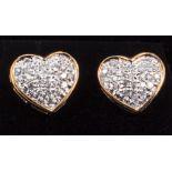 A pair of 9ct gold earrings set with 50pt 1/2 ct diamonds