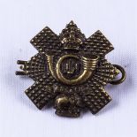 The Highland Light Infantry Officer's collar badge 1914-18 KC, wm.