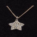 A 925 silver and cubic zirconia star pendant