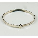 A 925 silver and diamond set 3.3gm child's expanding bracelet