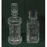 Two crystal decanters