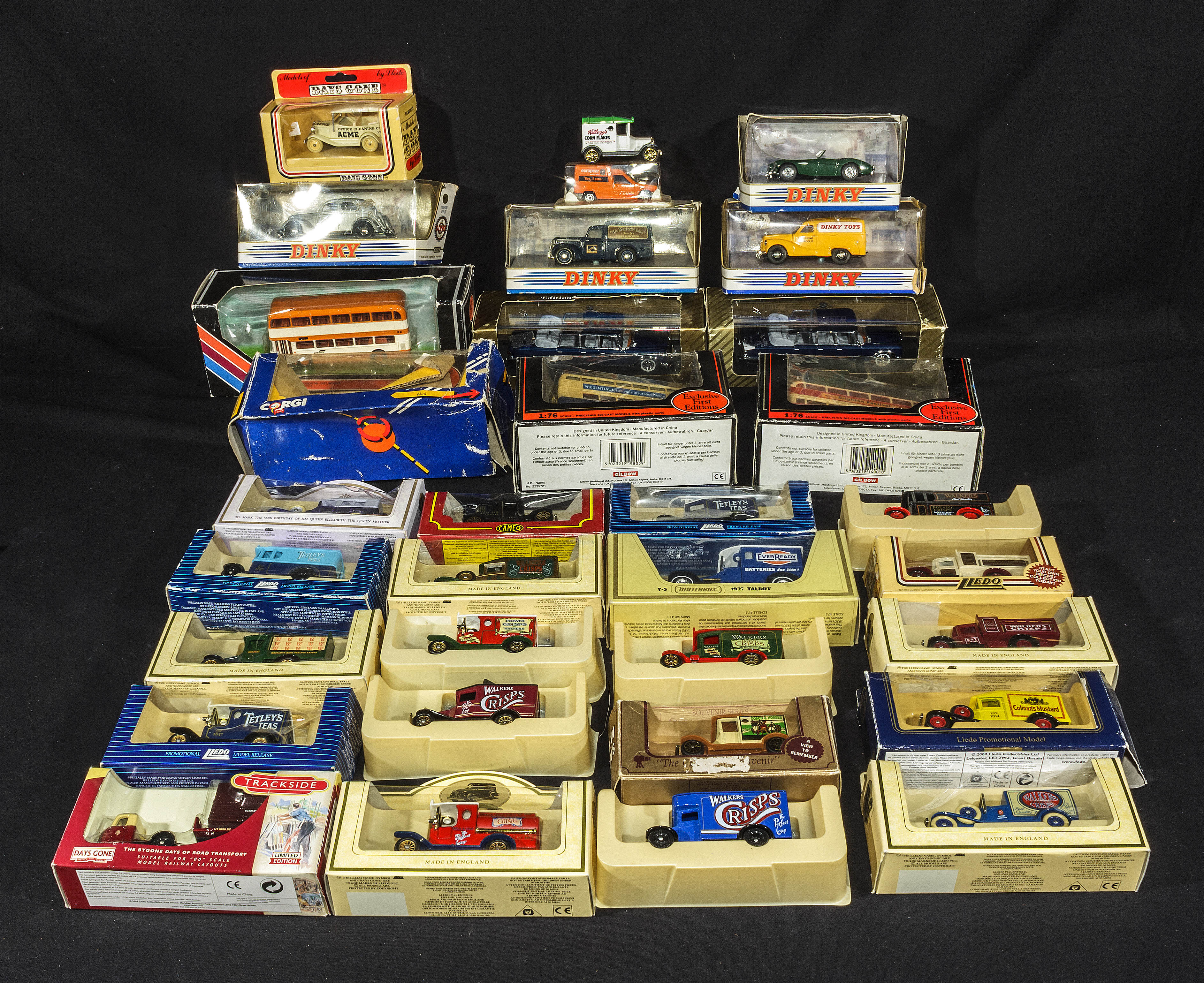 A collection of model die cast vehicles