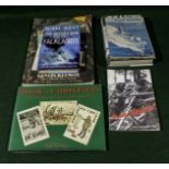 Six war related books including Falklands and others